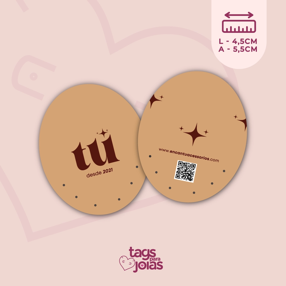 Tag Oval Trio de Argolas - 5,5cm x 4,5cm - 1