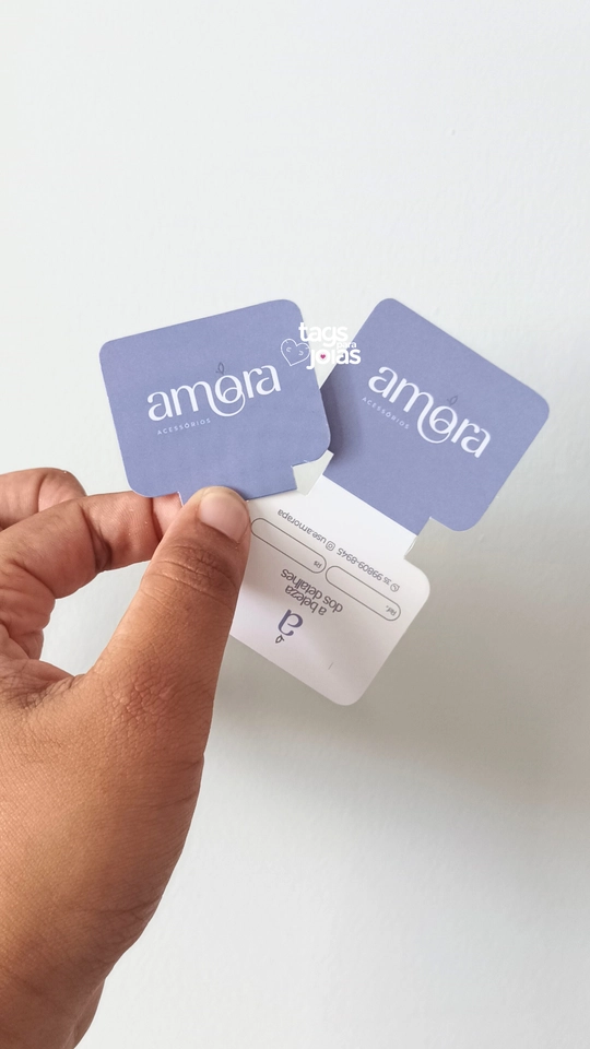 Tag Cinturada para Colar e Pulseira com vinco (dobra) - 8,8cm x 4,8cm - 2