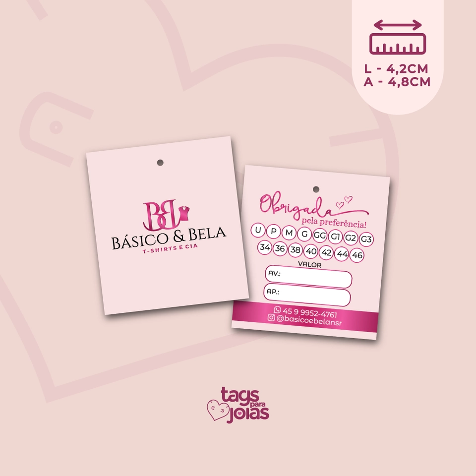 Tag Quadrada - 4,2cm x 4,8cm - 1