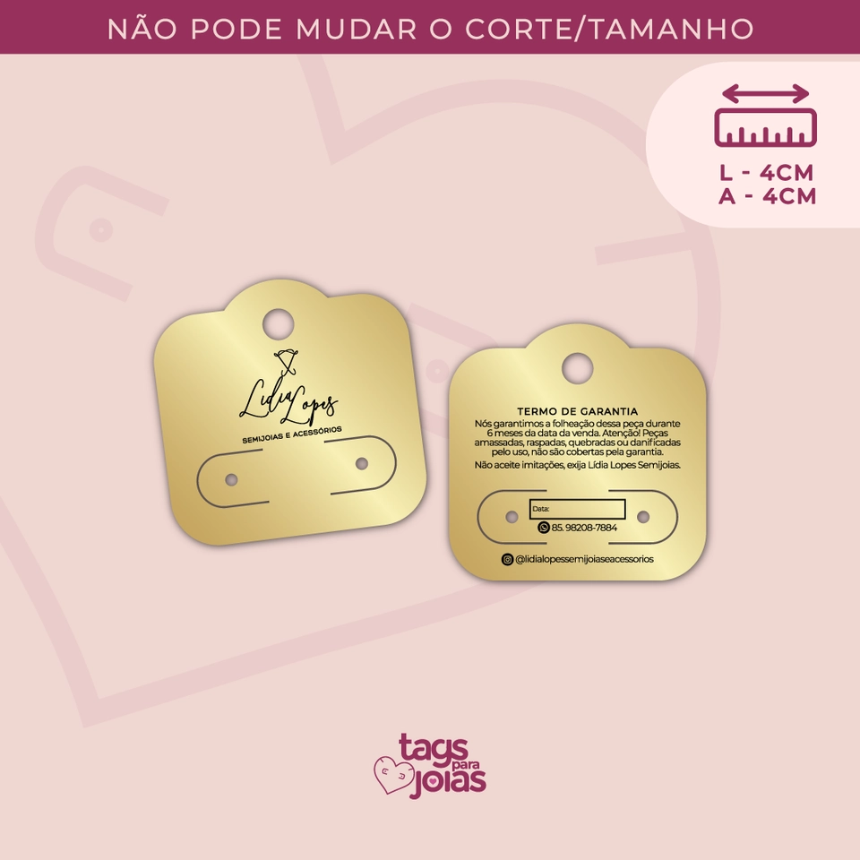 Tag Brinco • Corte Capelinha - 4cm x 4cm - 1
