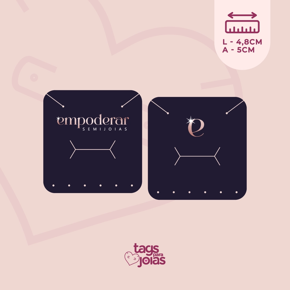 Tag para Colar, Anel e Trio de Argolas - 5cm x 4,8cm - 1