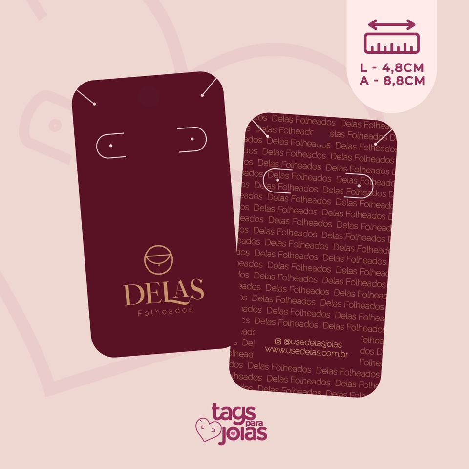 Tag para Colar e Brinco - 4,8cm x 8,8cm - 1