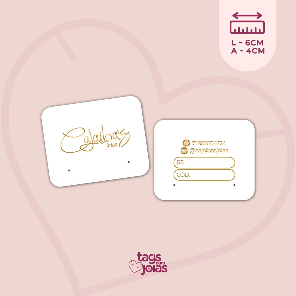 Tag para Brinco Classic - 6cm x 4cm