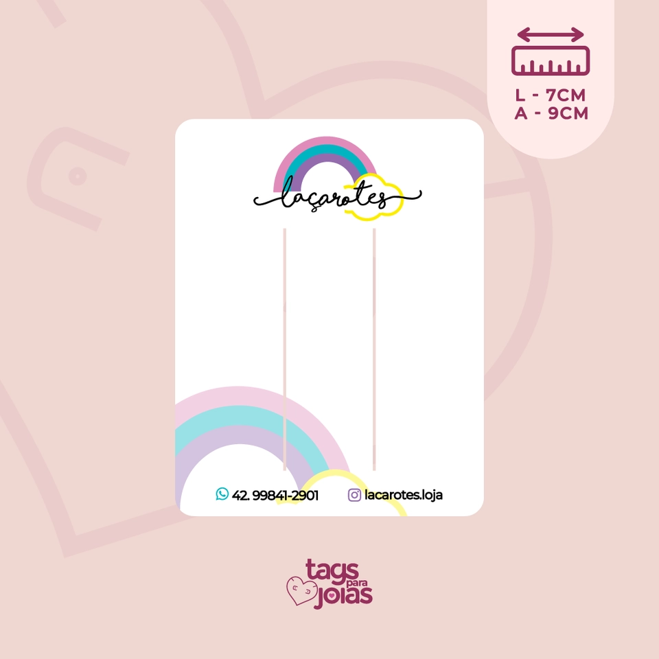 Tag para Laço/Acessórios de Cabelo - 9cm x 7cm