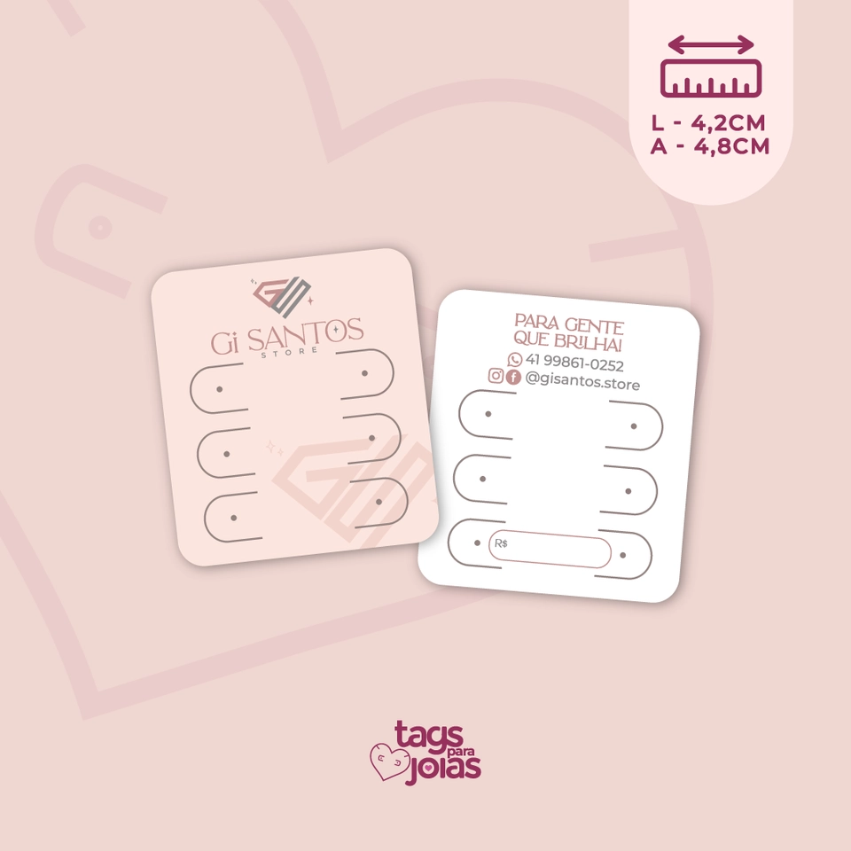 Tag Trio de brincos + 3 pares de corte para argolinha - 4,2cm x 4,8cm