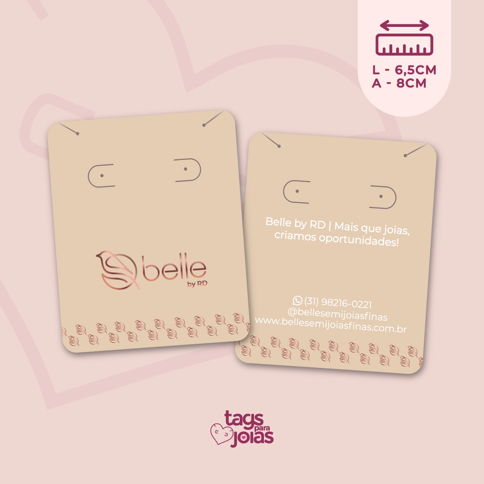 Tag Classic para Colar e Brinco - 8cm x 6,5cm - 1
