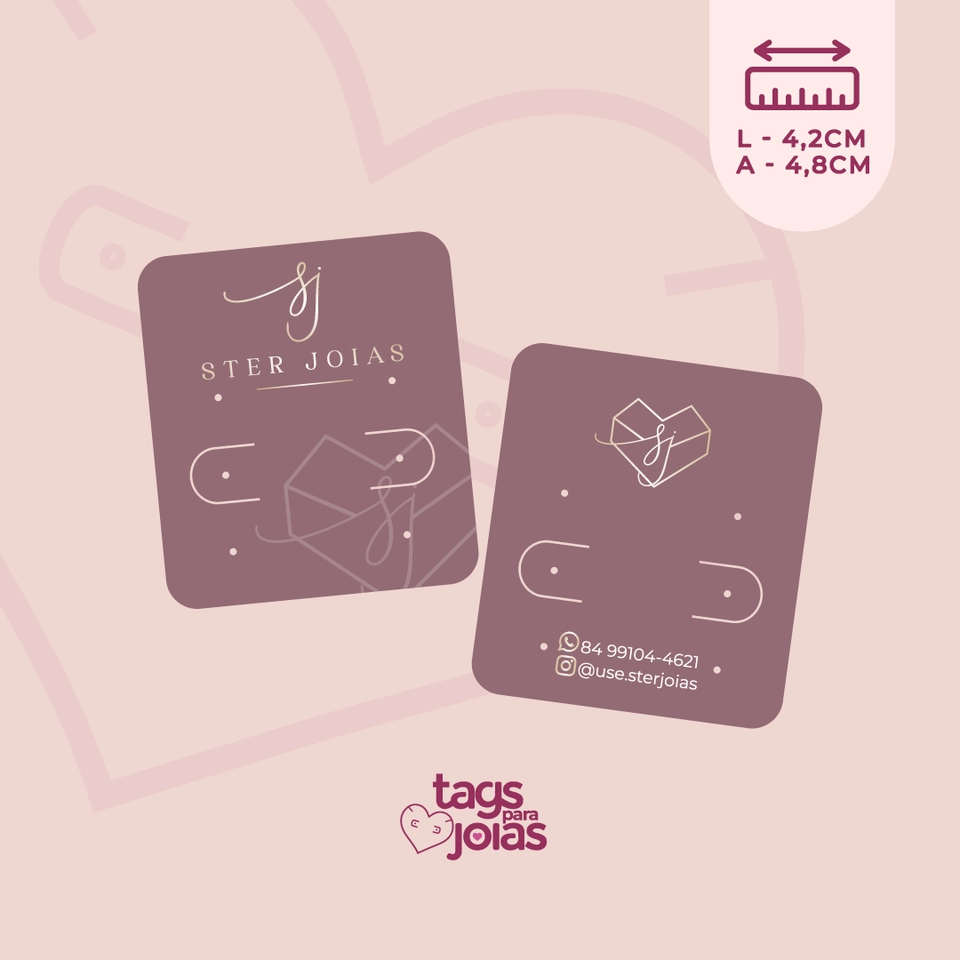 Tag Trio de brincos + 1 par de corte para argolinha - 4,2cm x 4,8cm - 1