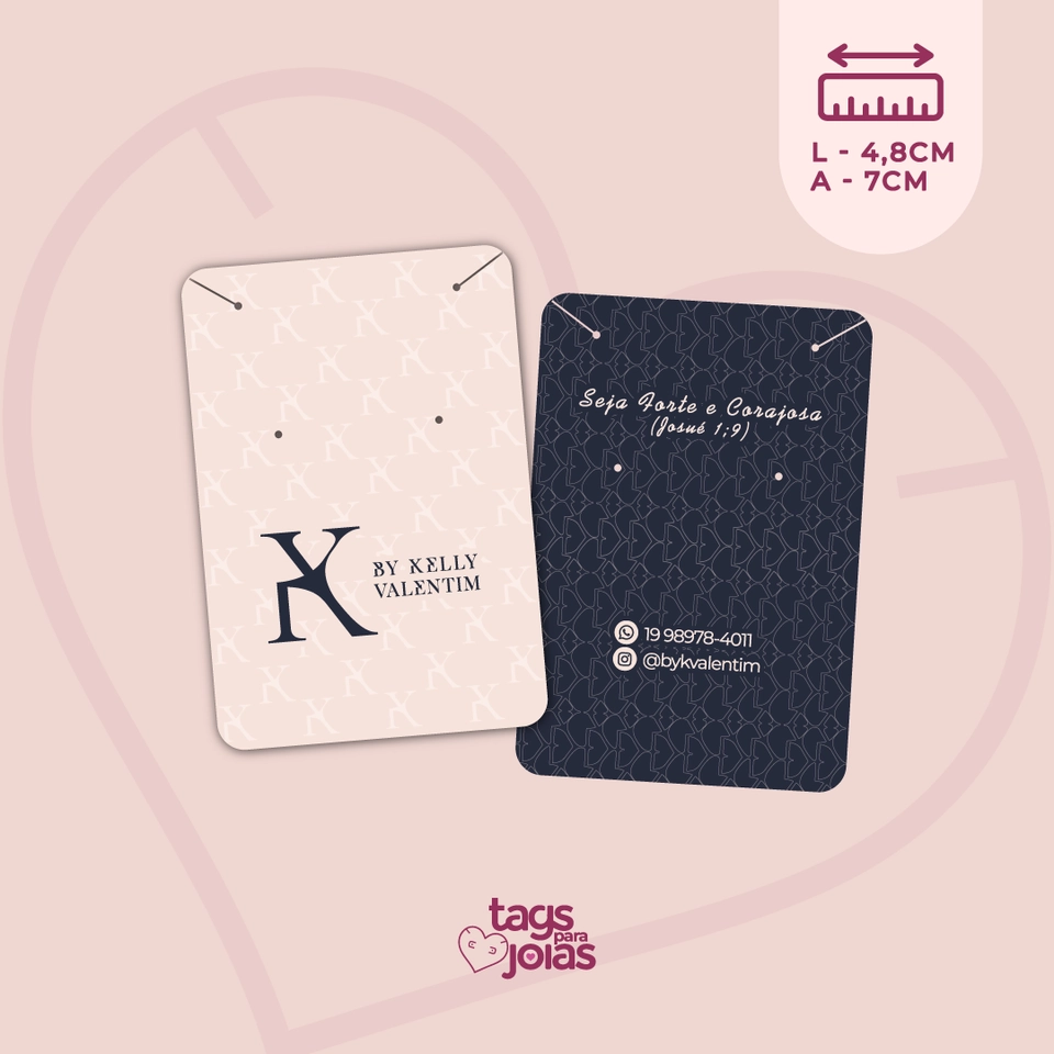 Tag Slim para Colar e Brinco - 7cm x 4,8cm