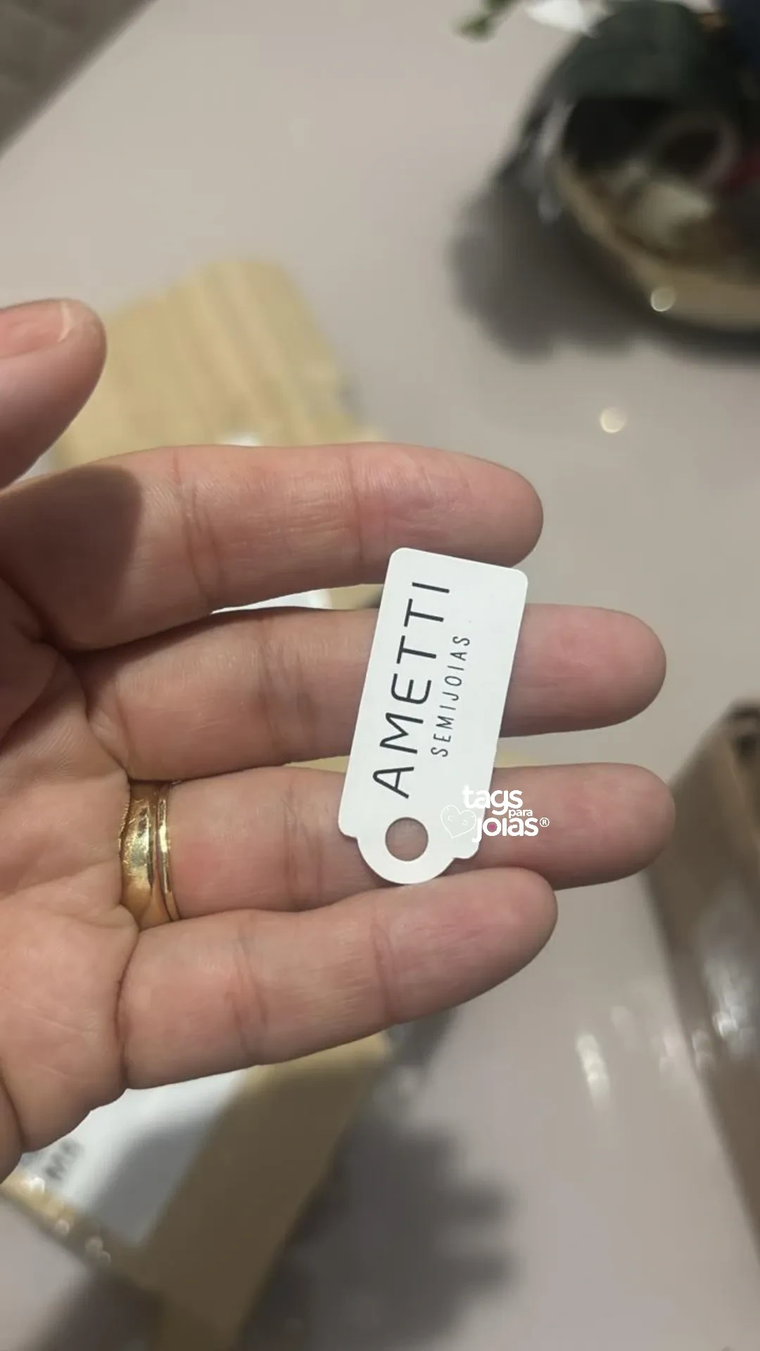 Tag Anel, Pulseira, Colar, Berloque e Pingente - 1,7cm x 3,9cm - 3