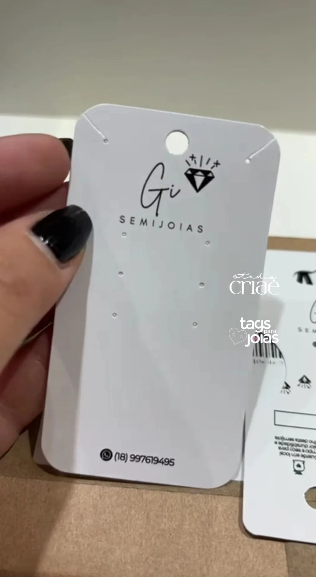 Tag Slim para Trio e Colar - 8,8cm x 4,8cm - 2