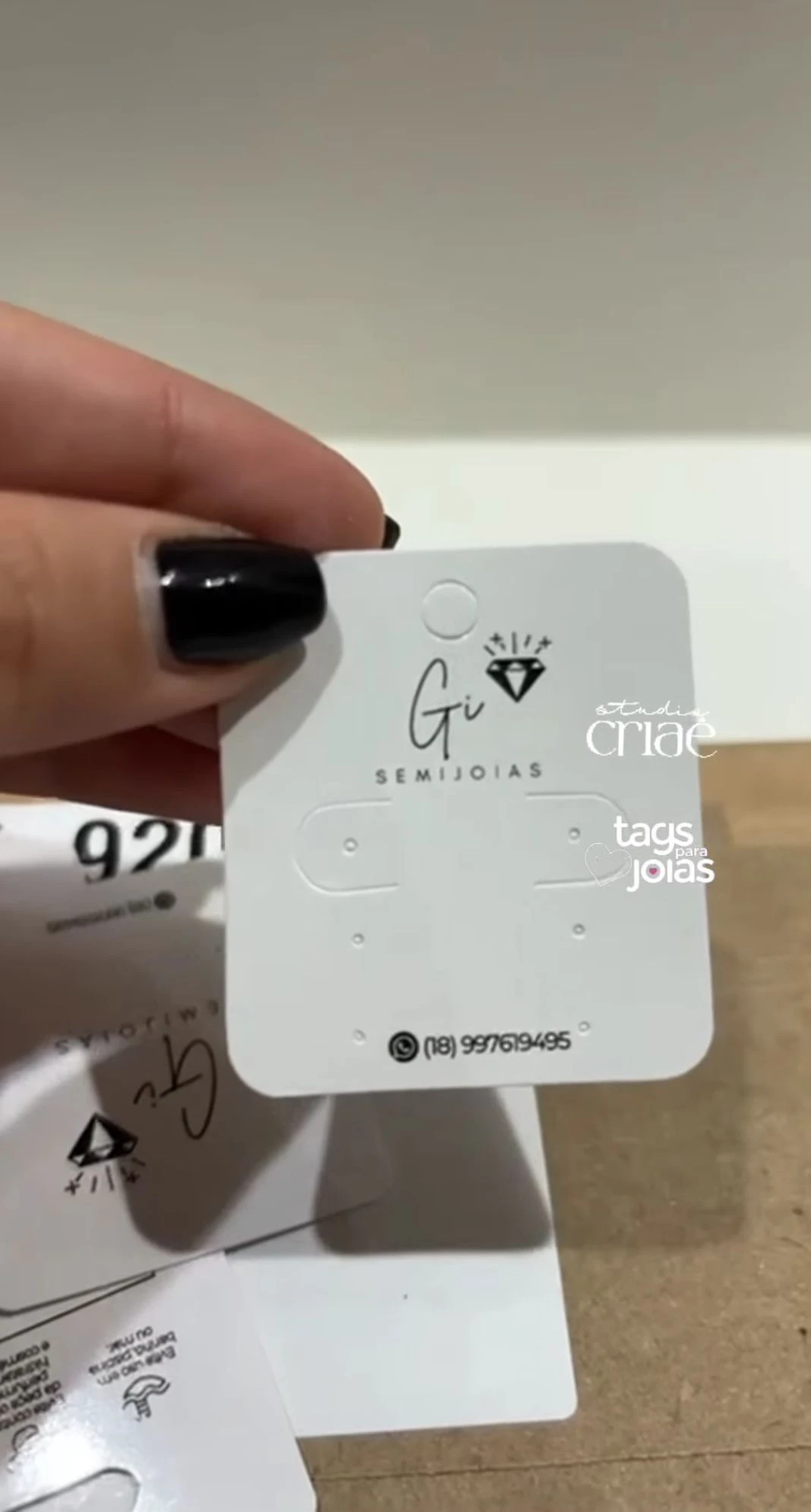 Tag Trio de Brincos + corte para argolinha - 4,2cm x 4,8cm - 2