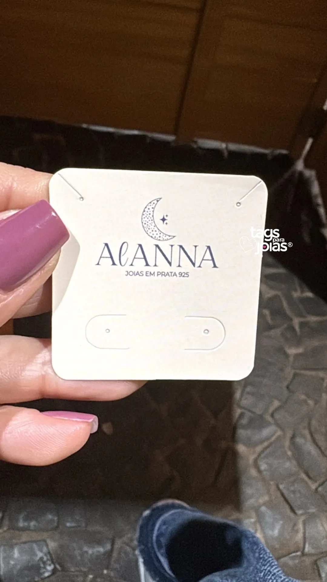 Mini Tag para Colar e Brinco + Corte para Argolinha - 4,8cm x 4,8cm - 3