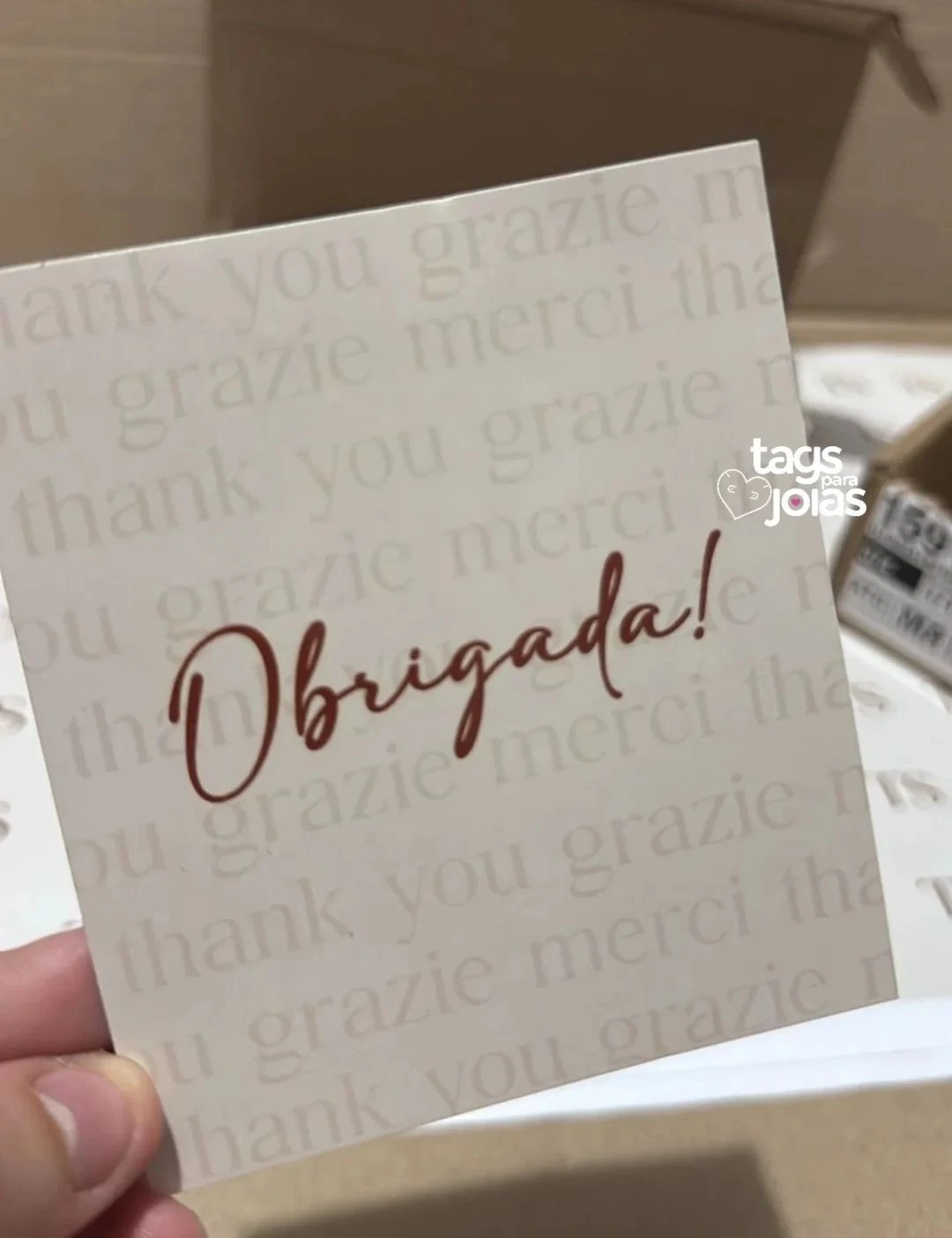Cartão de Agradecimento, Garantia ou Cuidados - 9,8cm x 8,8cm - 4