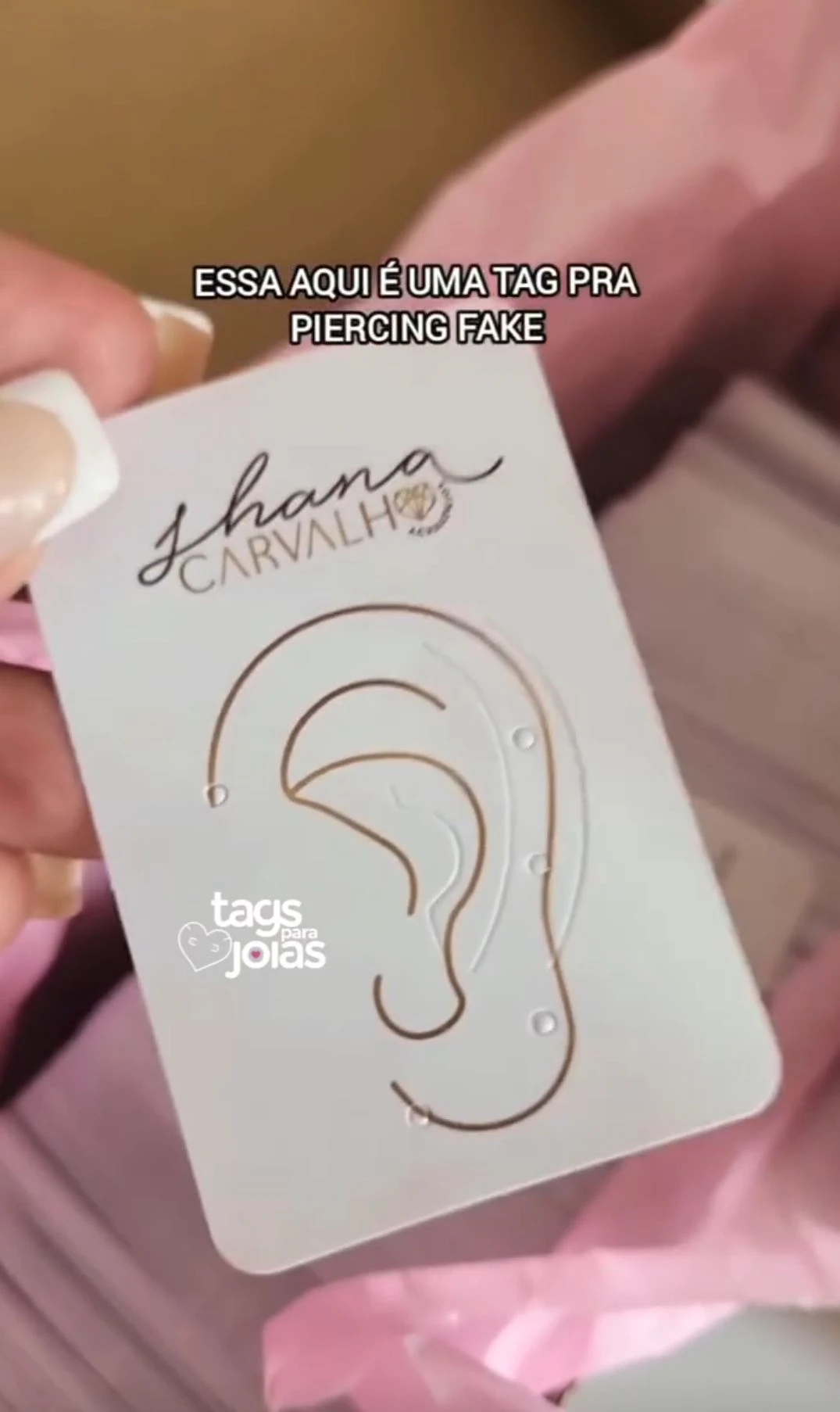 Tag para Piercing’s e Piercing's Fake - 7cm x 4,8cm - 2