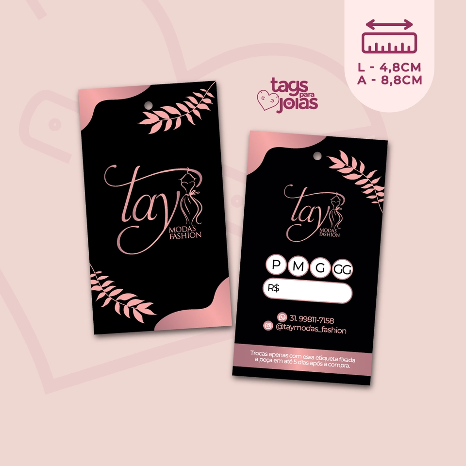 Tag Retangular - 8,8cm x 4,8cm - 1