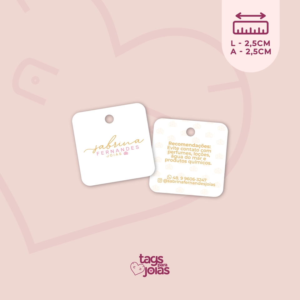 Mini Tag Anel - 2,5cm x 2,5cm - 1