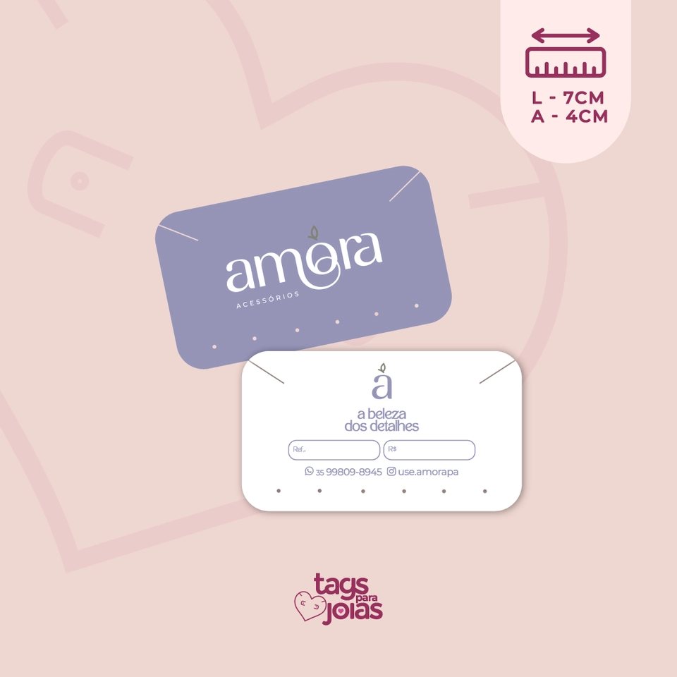 Tag Trio + Pulseira/Colar - 7cm x 4cm