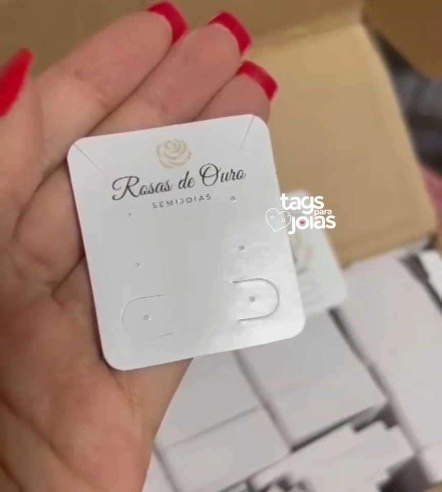 Mini Tag Colar e Trio de Brinco + Par de Corte para Argolinha - 4,2cm x 4,8cm - 2