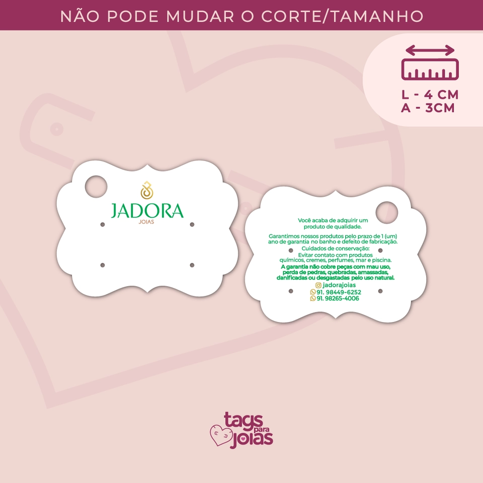 Tag Duplo Brinco • Corte Nuvem - 4cm x 3cm - 1