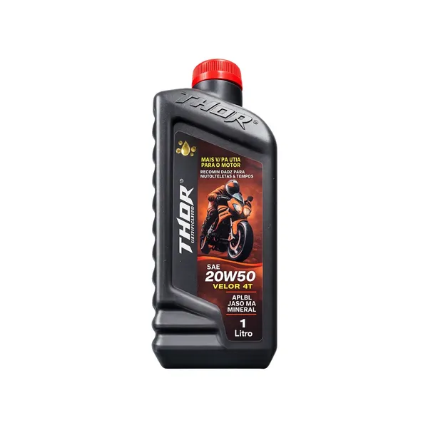 Óleo Lubrificante Velor 4T SAE 20W50 API SL JASO MA Mineral 1L Thor