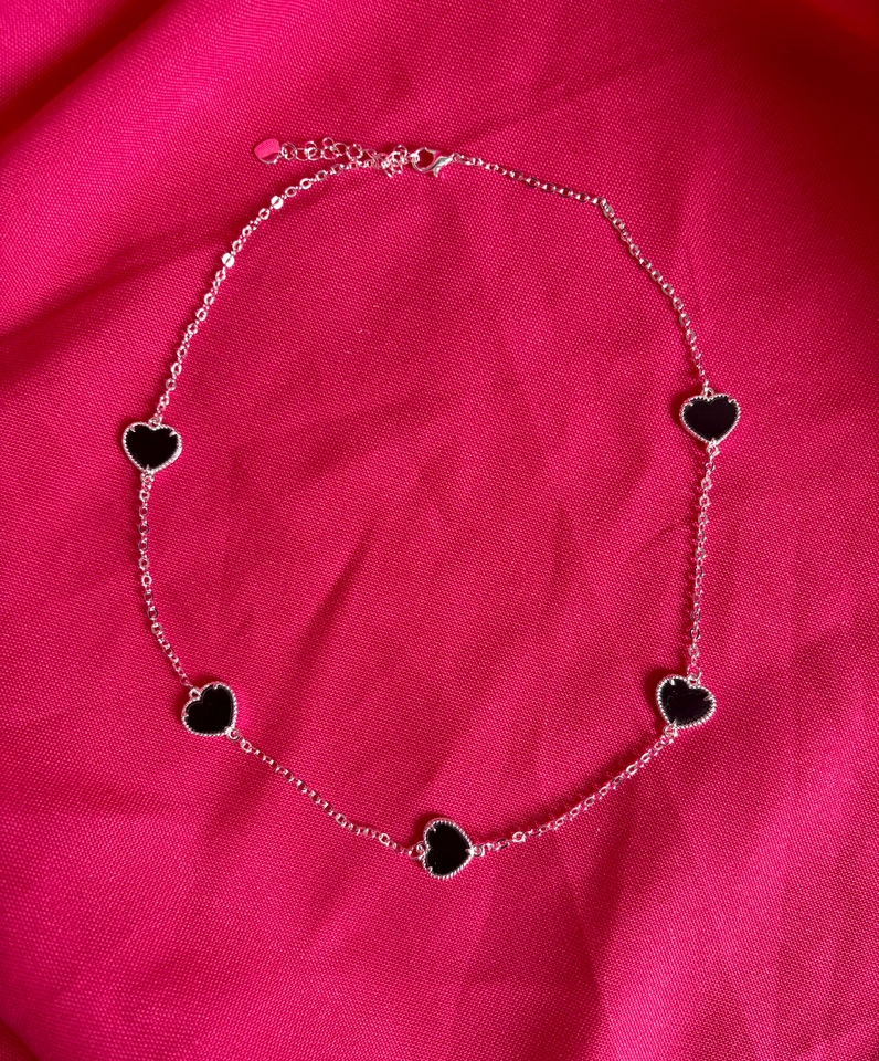 Choker corações preto 