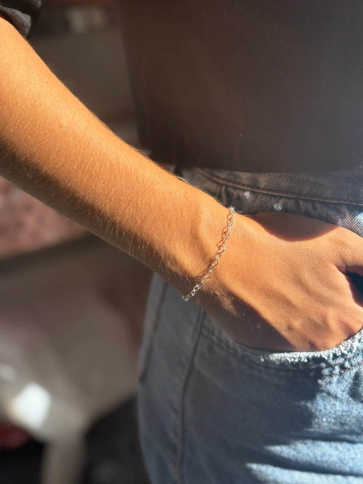 Pulseira elos de corações  - 1