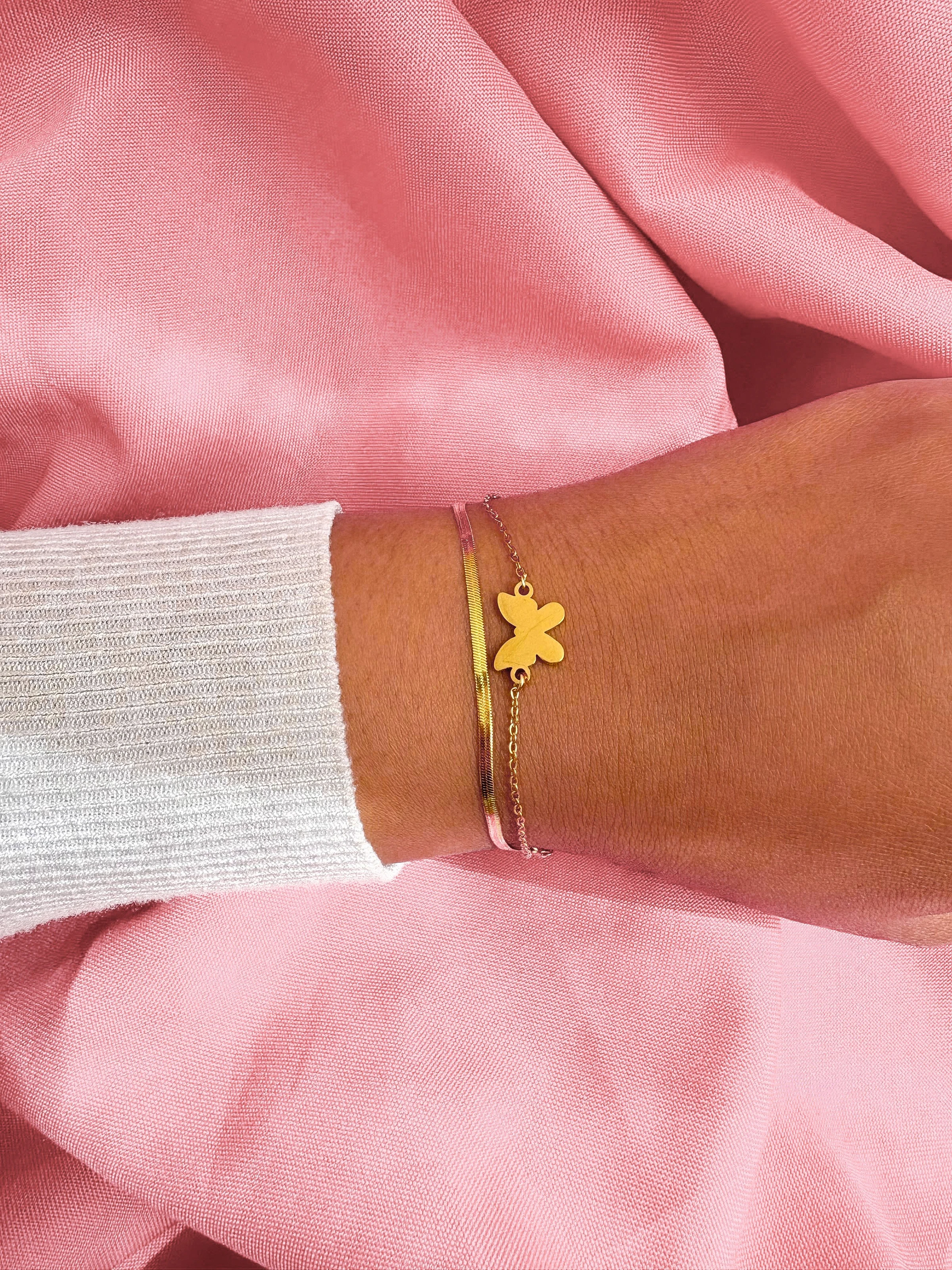 Pulseira dupla borboleta  - 1