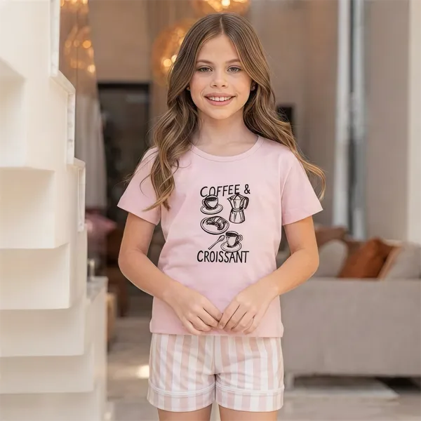 Pijama Feminino Coffee & Croissant em Algodão - imagem 3