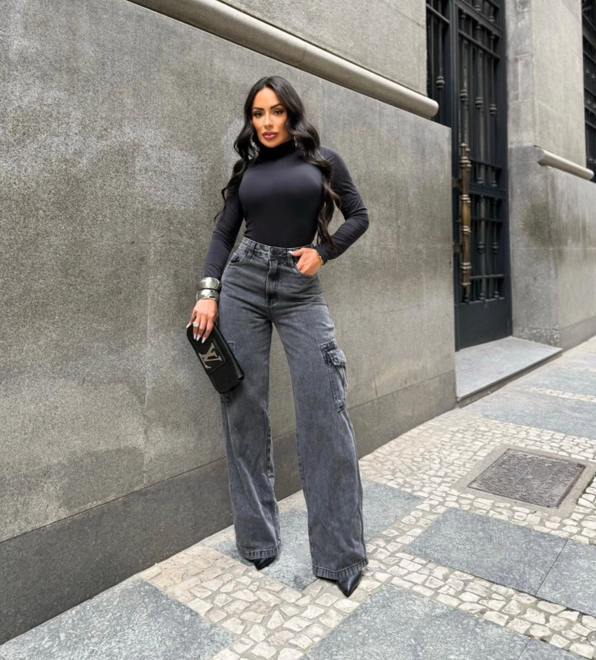 CALÇA WID LEG CARGO 