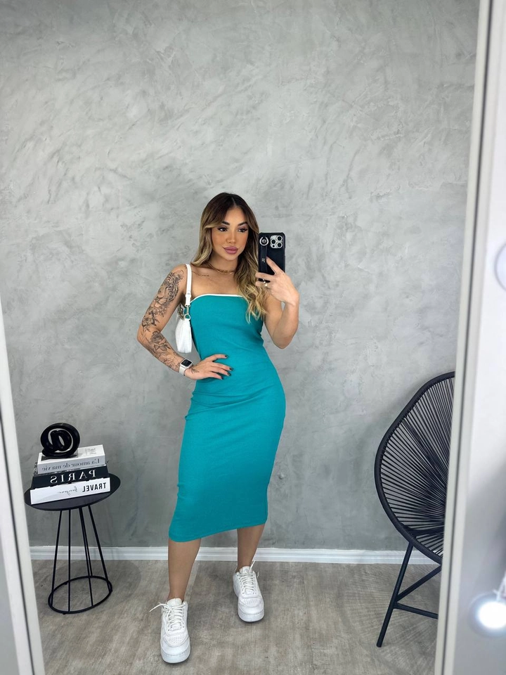 Vestido Midi Bicolor  - 1