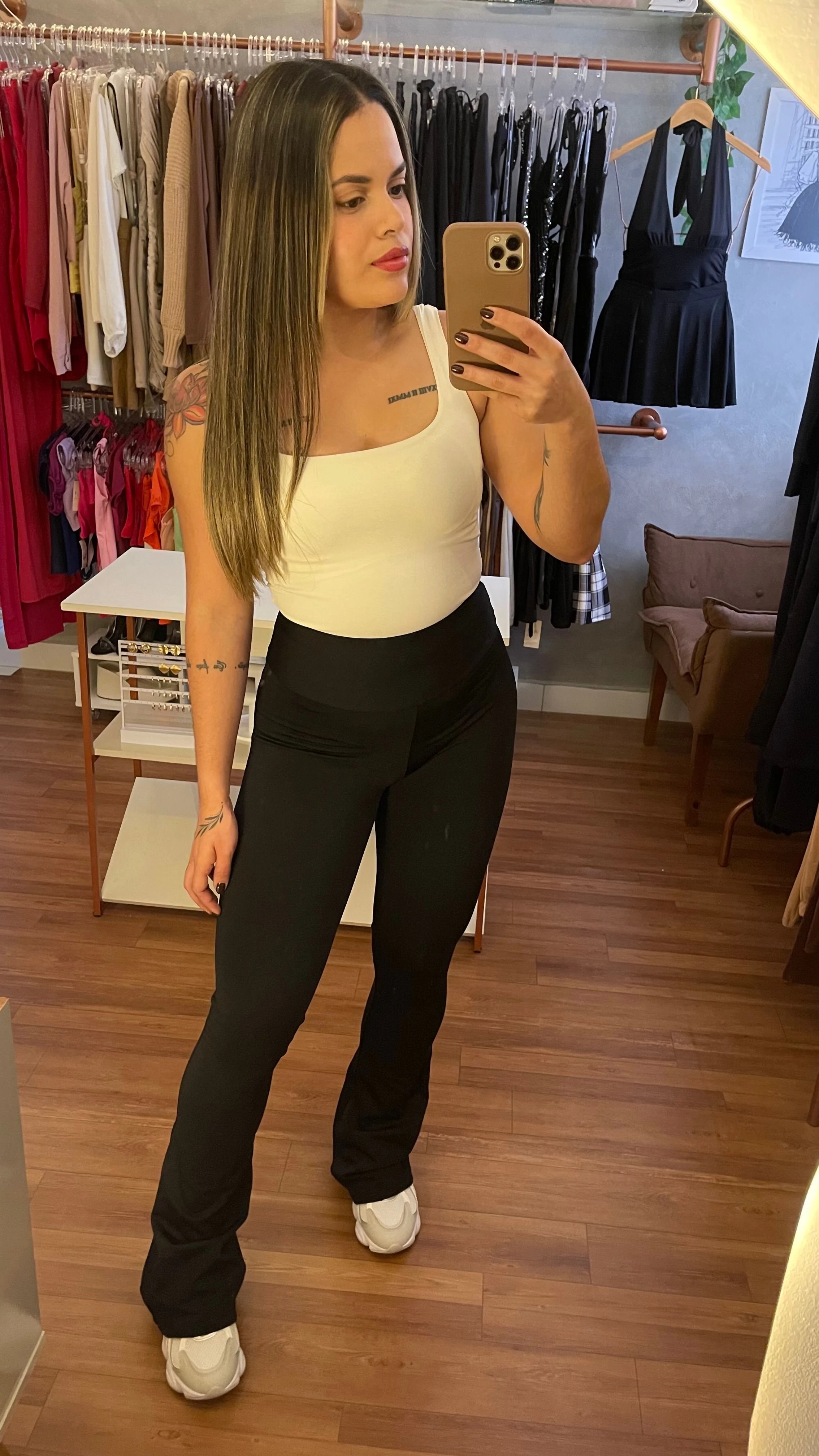 Calça Flare Flanelada - 1
