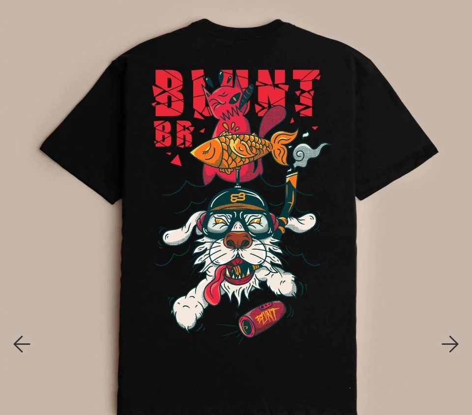 Camiseta Juvenil blunt dog fish
