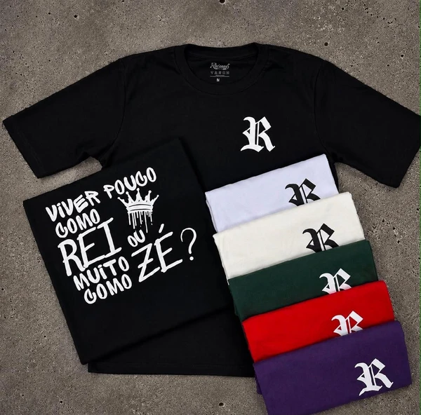 Camiseta Racionais viver pouco como rei
