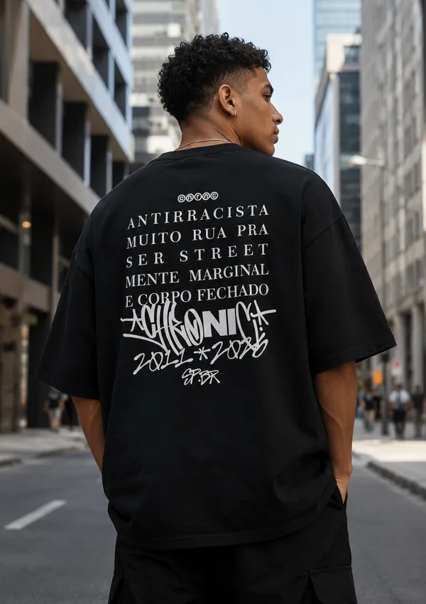 Camiseta oversized chronic antirracista
