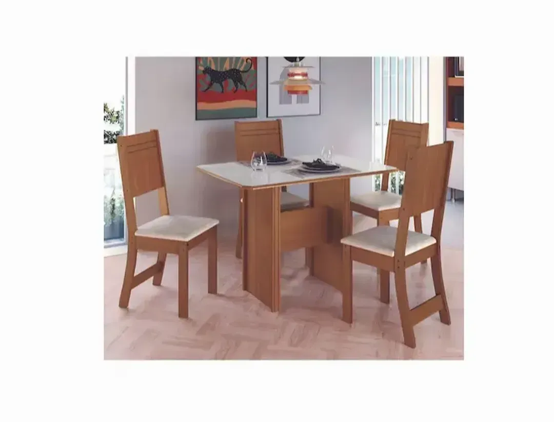CONJUNTO DE MESA EVORA 1.10 C 4 CADEIRAS - 1