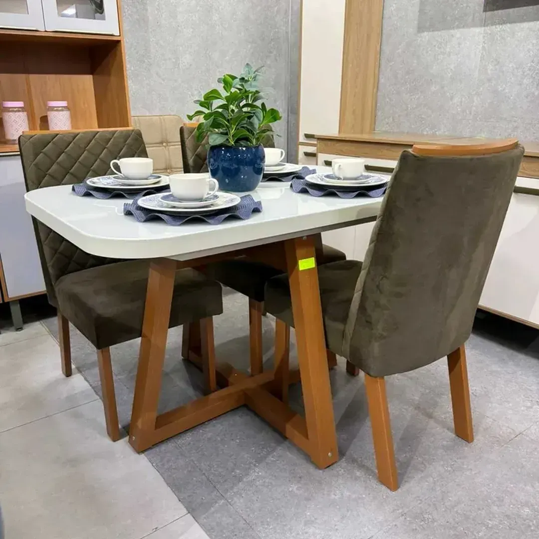 CONJUNTO MESA LUCCA 1.20 + 4 CADEIRAS VIGOR - 3