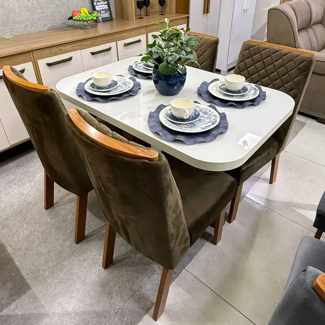 CONJUNTO MESA LUCCA 1.20 + 4 CADEIRAS VIGOR - 2