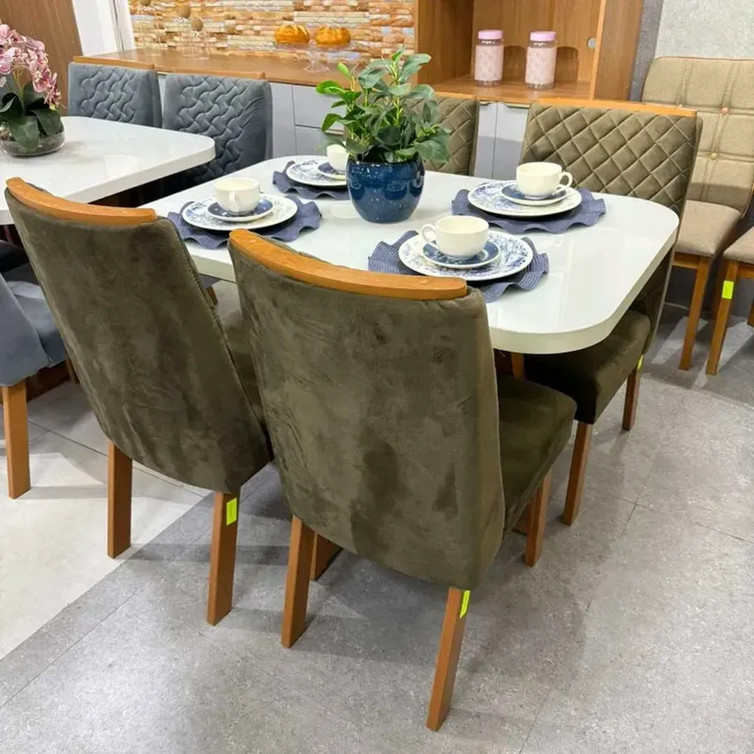CONJUNTO MESA LUCCA 1.20 + 4 CADEIRAS VIGOR - 1