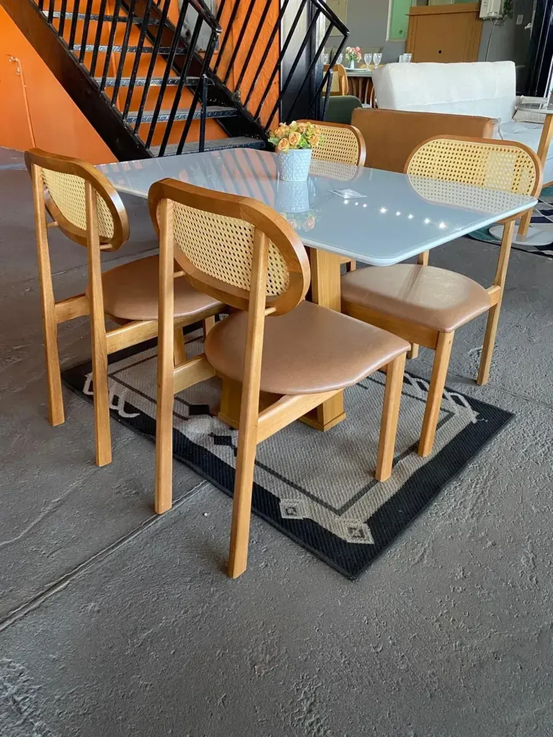 MESA RUBI 120 X 80 c 4 CADEIRA ALICE MADEIRA TAUARI - 2