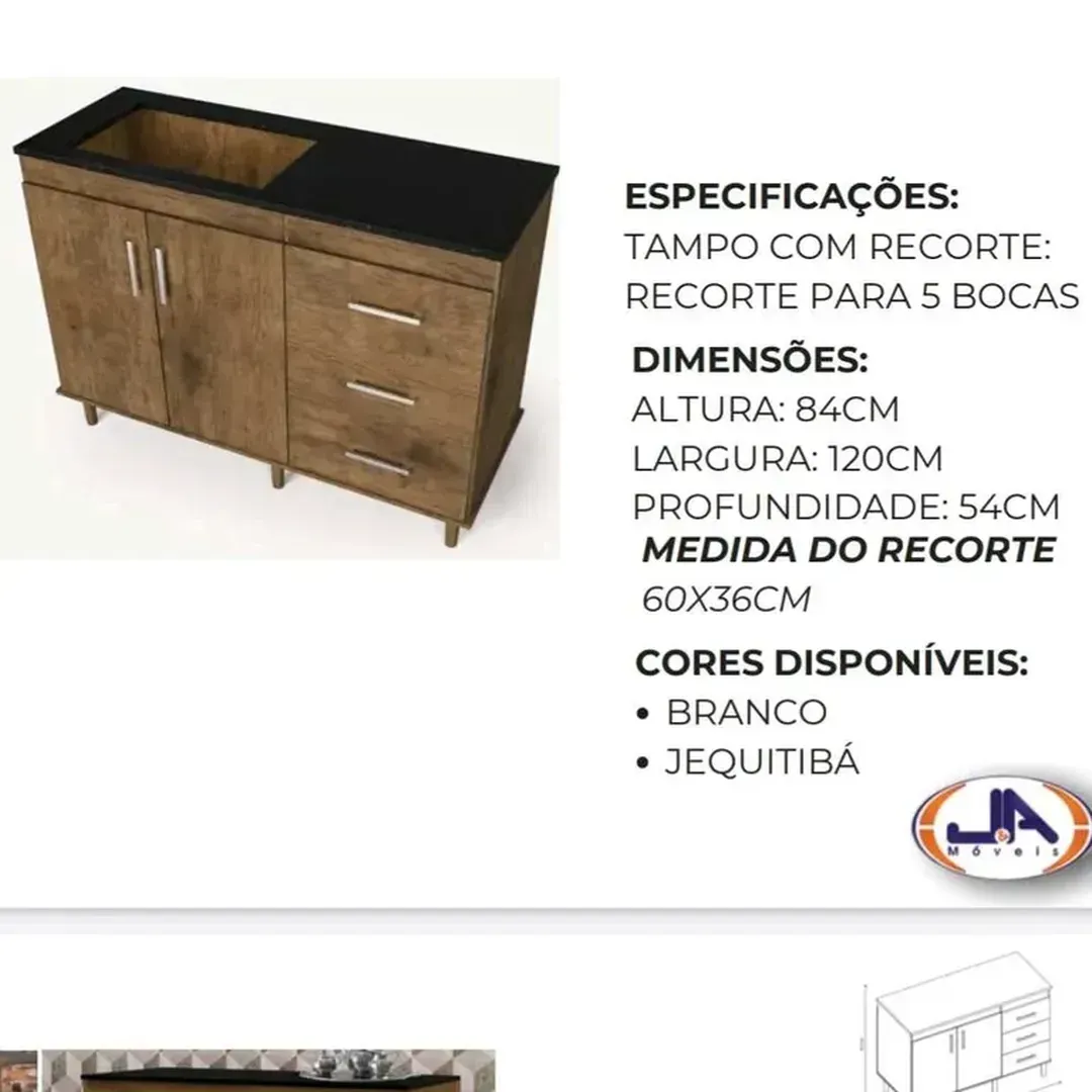 BALCÃO PARA COOKTOP ATLÂNTICO 120 - 3