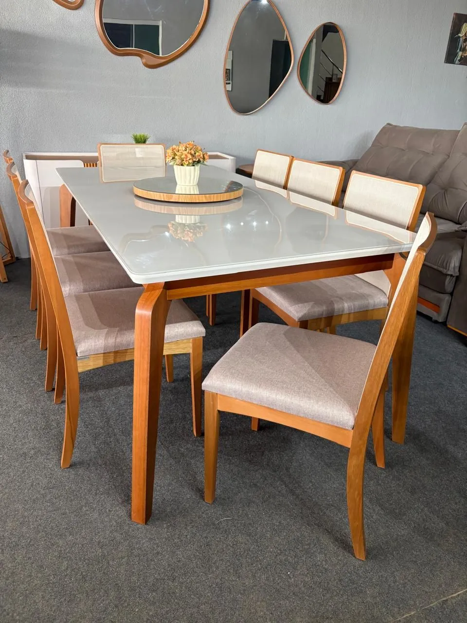 MESA PETRA C/ 8 CADEIRAS LARA KAPPESBERG C/ PRATO GIRATÓRIO - 2