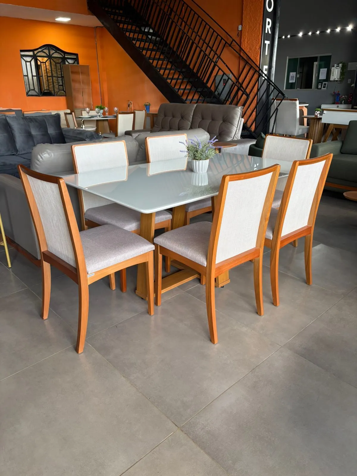 MESA RUBI 160 X 90 c/6 CADEIRAS LARA KAPPESBERG - 1