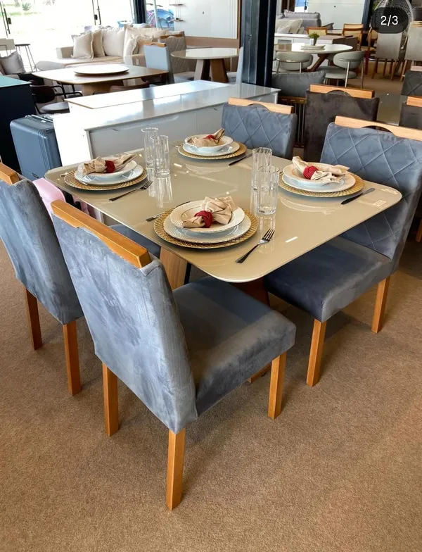 CONJUNTO DE MESA CELESTE 4 LUGARES - imagem 2