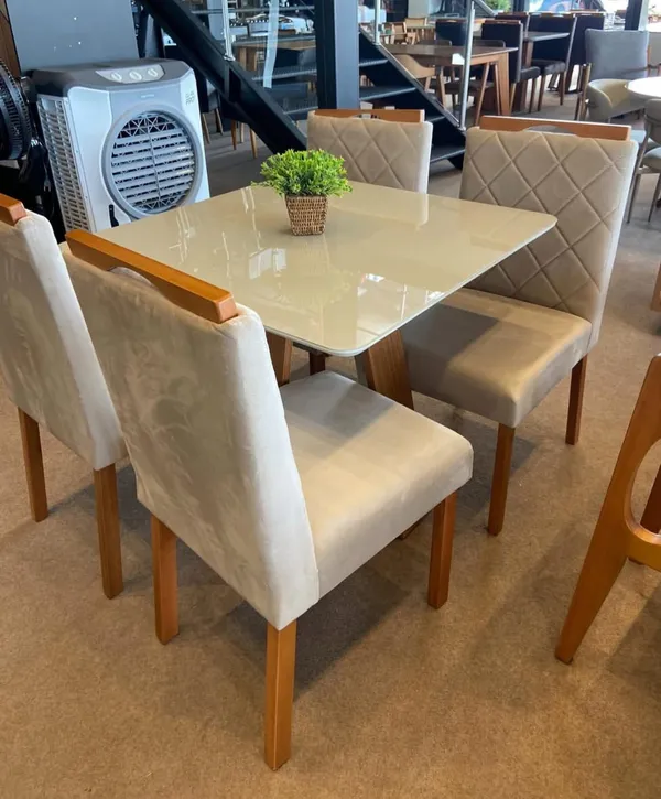 CONJUNTO DE MESA CELESTE 4 LUGARES - imagem 1
