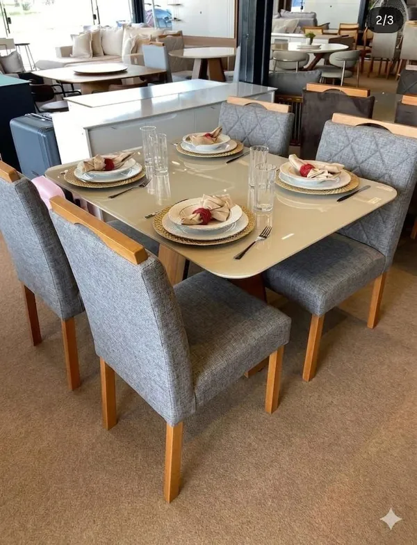 CONJUNTO DE MESA CELESTE 4 LUGARES - imagem 4