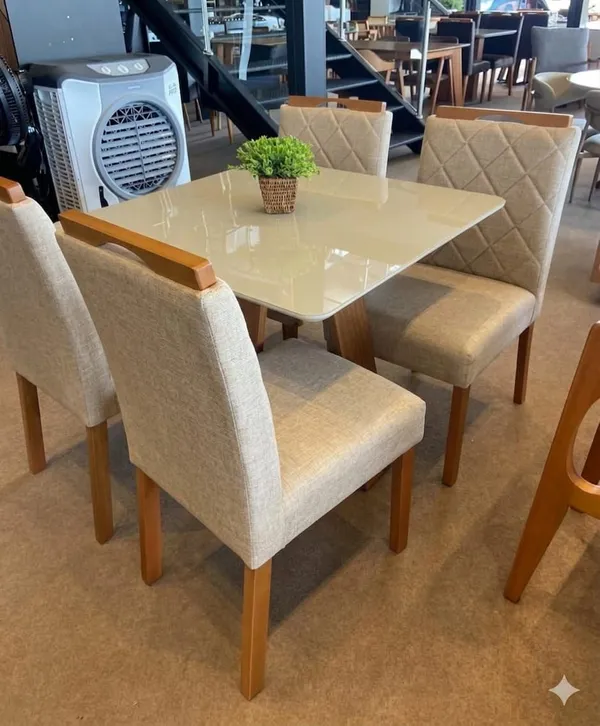 CONJUNTO DE MESA CELESTE 4 LUGARES - imagem 5