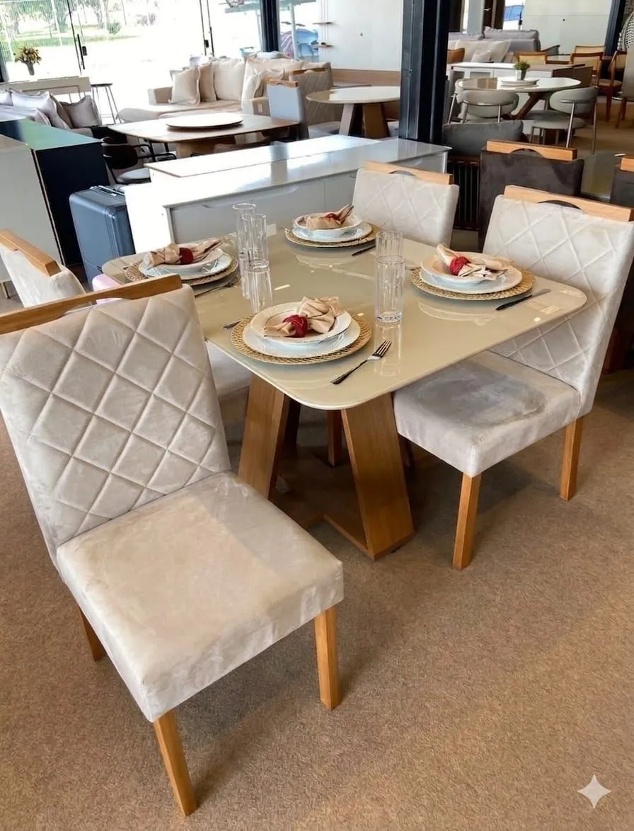 CONJUNTO DE MESA CELESTE 4 LUGARES - 6
