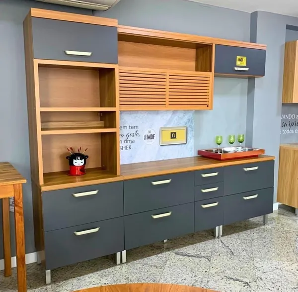 COZINHA PRINCESA COM BALCÃO DE 120CM E BALCÃO DE 80CM  - imagem 1
