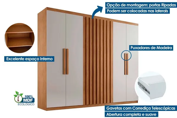 ROUPEIRO CAIRO 100% MDF - imagem 4