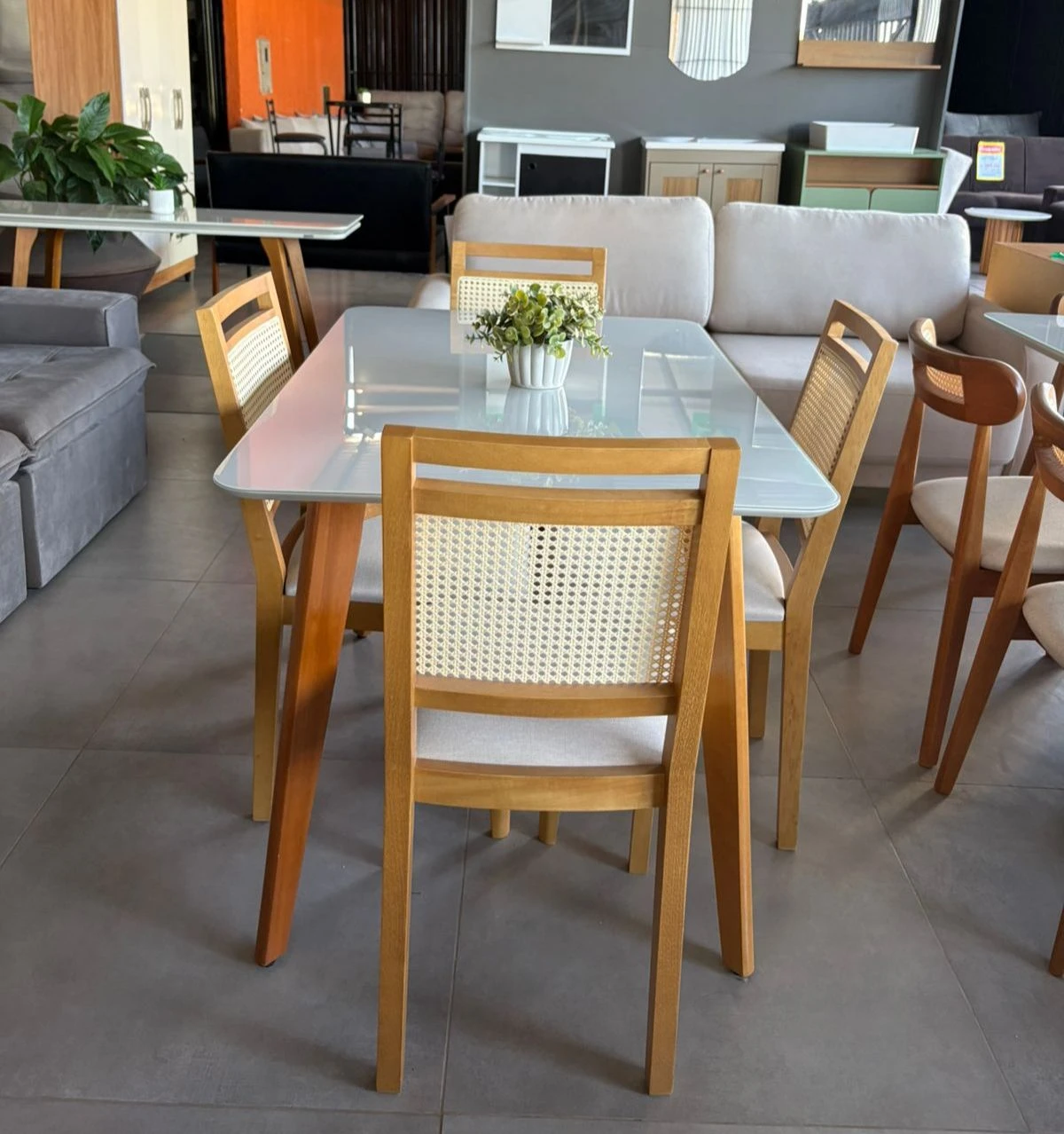 MESA ANNE  120 x 80 BASE EM MADEIRA C/ 4 CADEIRAS FENIX - 2